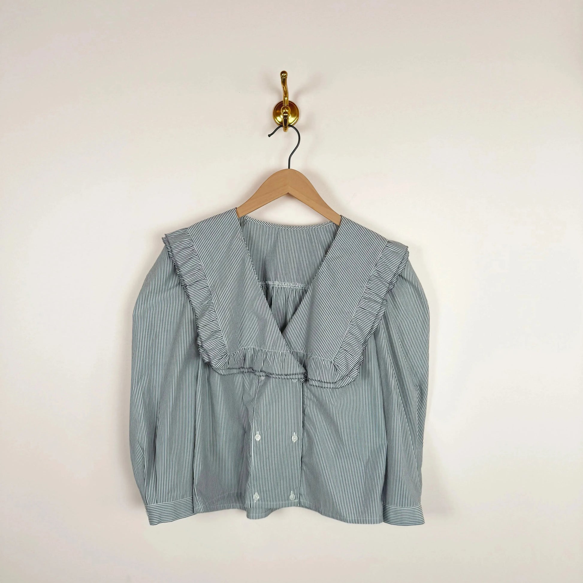 Vienna Blouse in Shirting Stripe-Tops-Chelsea Mak-eugenienewport