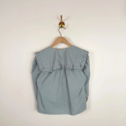 Vienna Blouse in Shirting Stripe-Tops-Chelsea Mak-eugenienewport