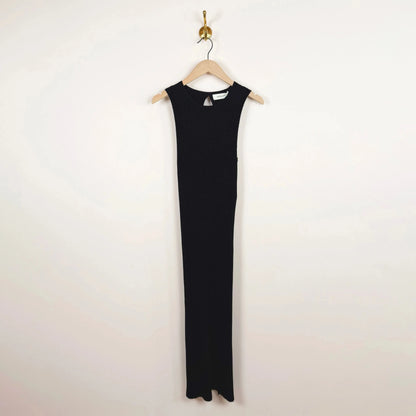 Wavy Rib Dress in Black-Dresses-Sayaka Davis-eugenienewport