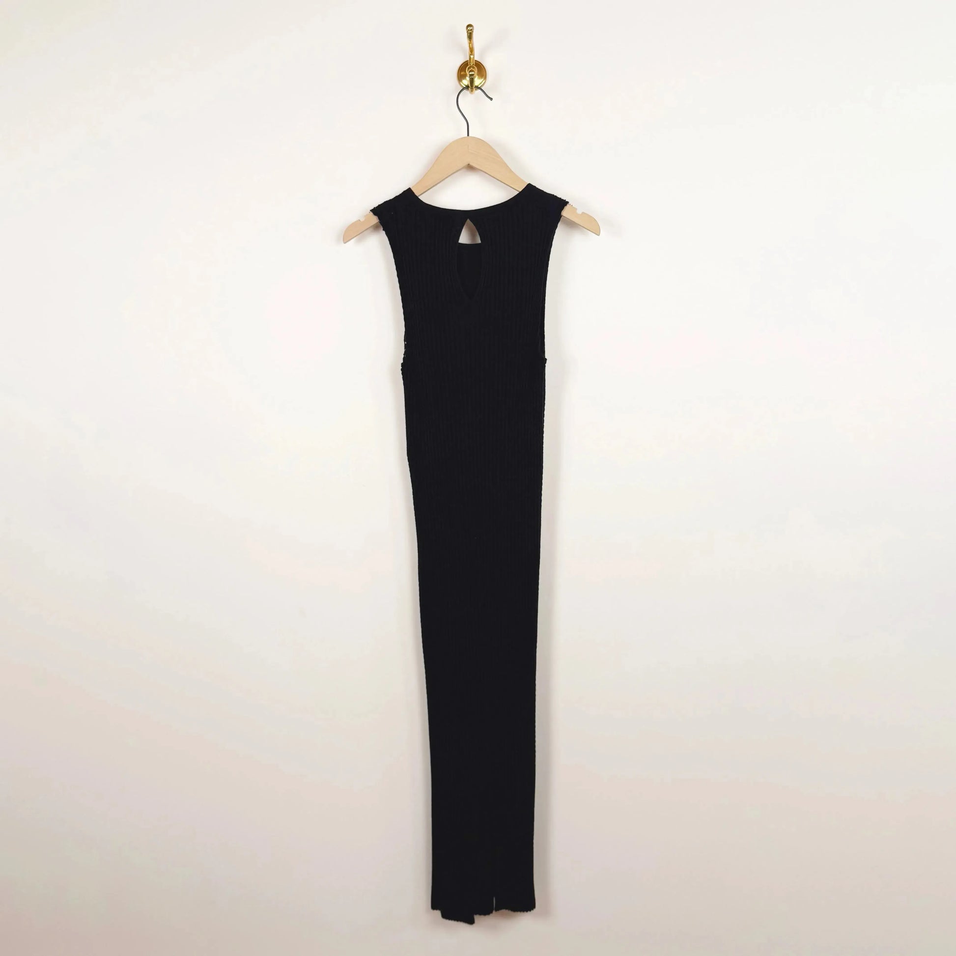 Wavy Rib Dress in Black-Dresses-Sayaka Davis-eugenienewport