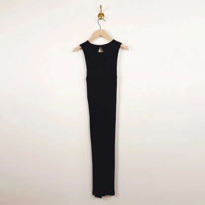 Wavy Rib Dress in Black-Dresses-Sayaka Davis-eugenienewport