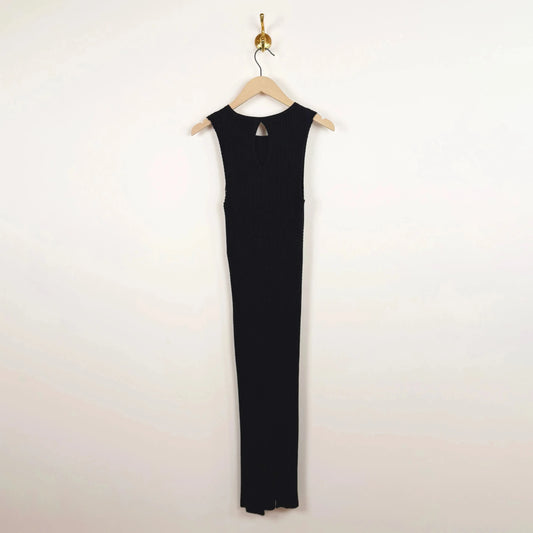Wavy Rib Dress in Black-Dresses-Sayaka Davis-eugenienewport