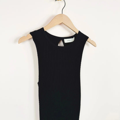 Wavy Rib Dress in Black-Dresses-Sayaka Davis-eugenienewport