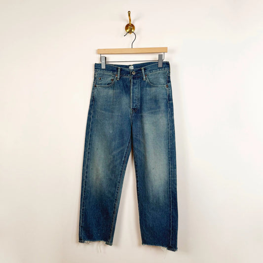 Wide Tapered Cut in Medium Vintage-Denim-Chimala-eugenienewport