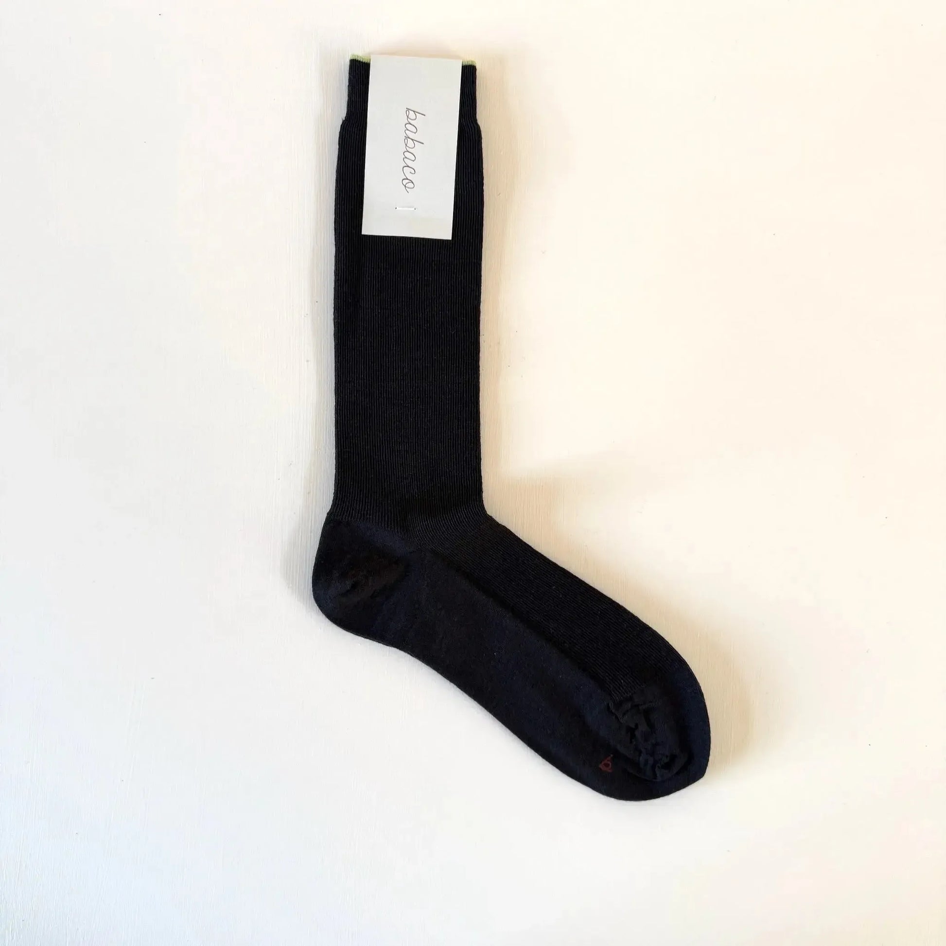 Wool Fine Ribbed Socks in Black-Accessories-Babaco-eugenienewport