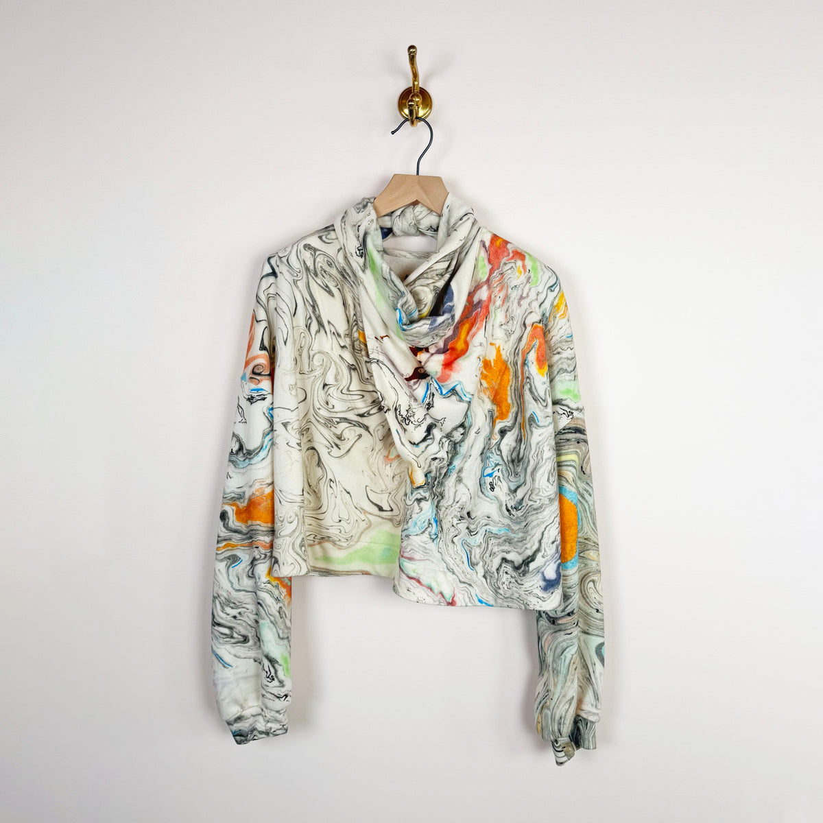 Wrap Sweater in Print C