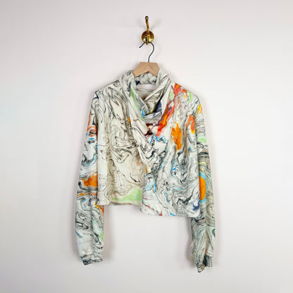 Wrap Sweater in Print C